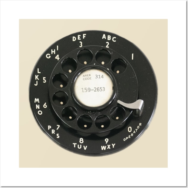 Retro Rotary Dial Pi Phone Number Wall Art by Lyrical Parser